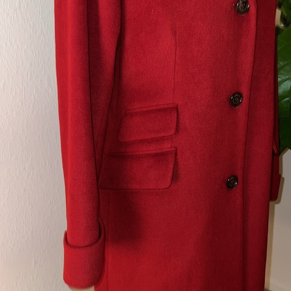 Ralph Lauren Women’s Single Breast Crimson Wool Blend Dress Over Coat Size 8 - Picture 12 of 16